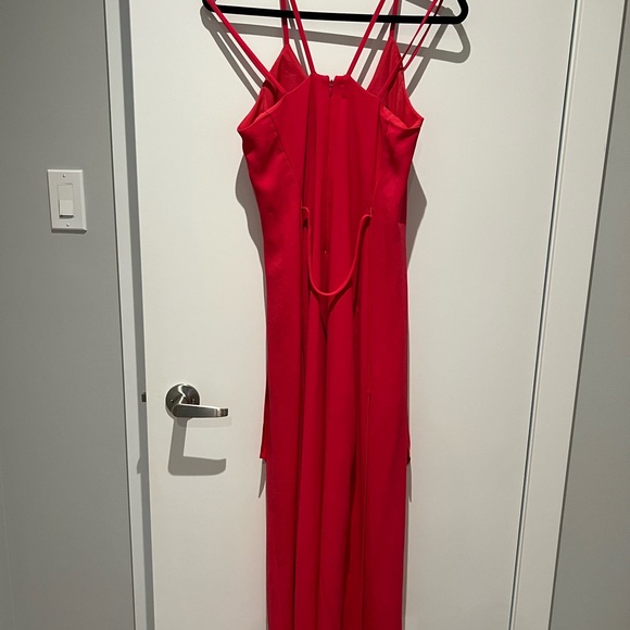 INTERMIX Pink Asymmetrical Ruffled Cocktail Dress - Picture 3 of 5